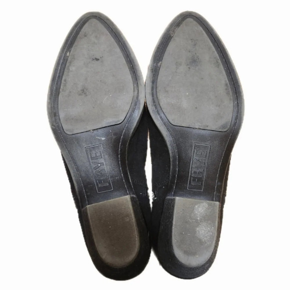 Frye Judy Black Suede Leather Booties Double Zipper - Picture 6 of 6